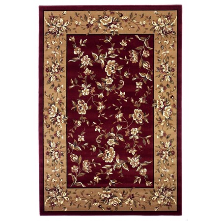 Homeroots 7 ft. 7 in. x 10 ft. 10 in. Polypropylene Red & Beige Area Rug 354184